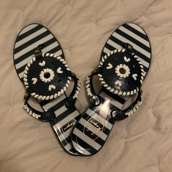 NEW Navy and White Jack Rogers Georgica Sandals - Picture 3 of 5